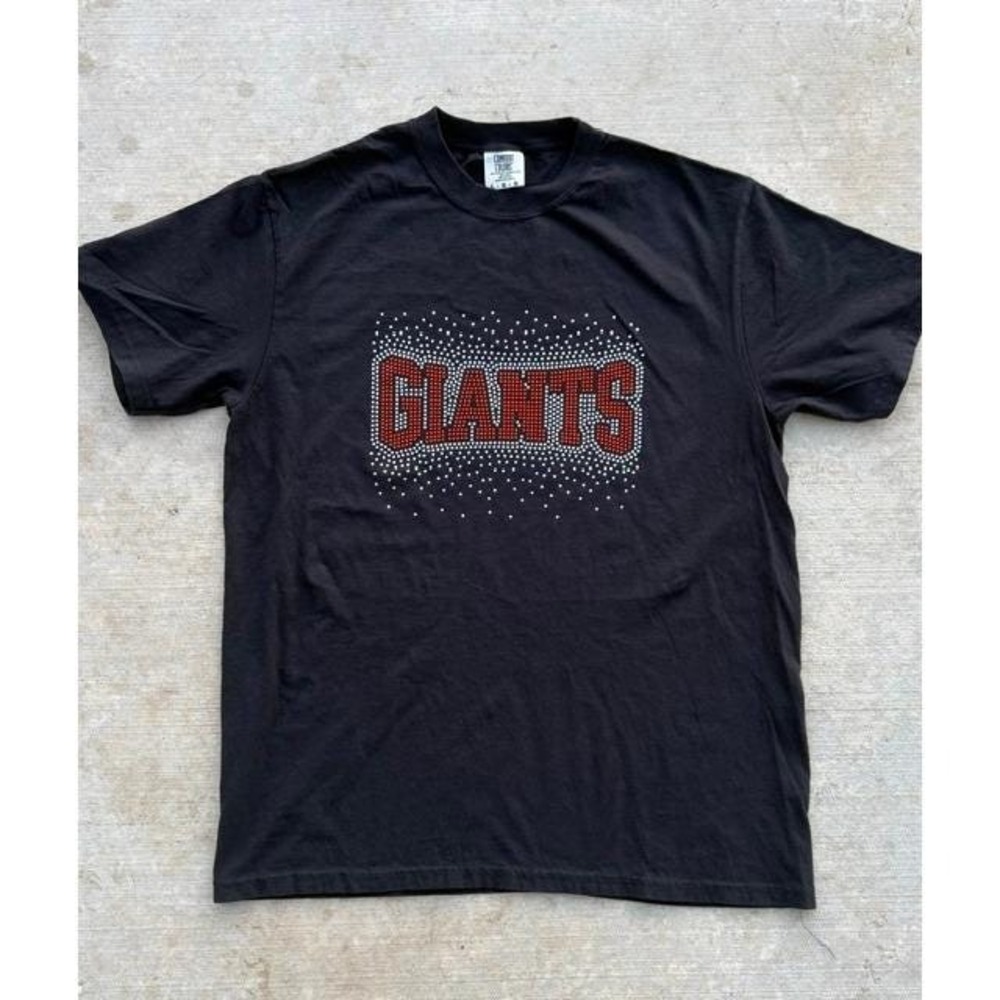 San Francisco Giants Rhinestone Comfort Colors 100% Cotton Graphic Tee Black M